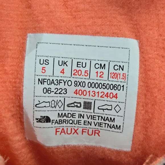 NORTH FACE Alpenglow II Toddler Girls Sz 5 Snow Boots Winter Waterproof Pull On - Picture 7 of 7